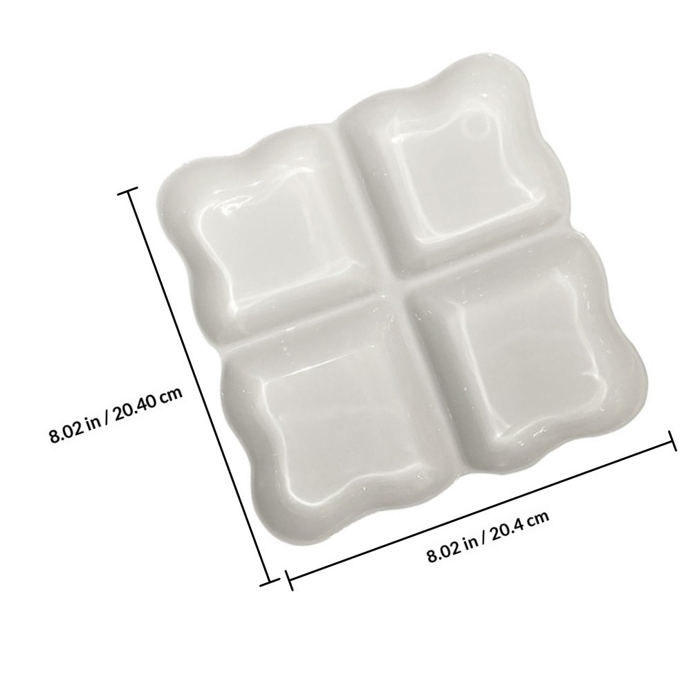4-Compartment Ceramic Snack Di - Food Storage Home のレビューと価格