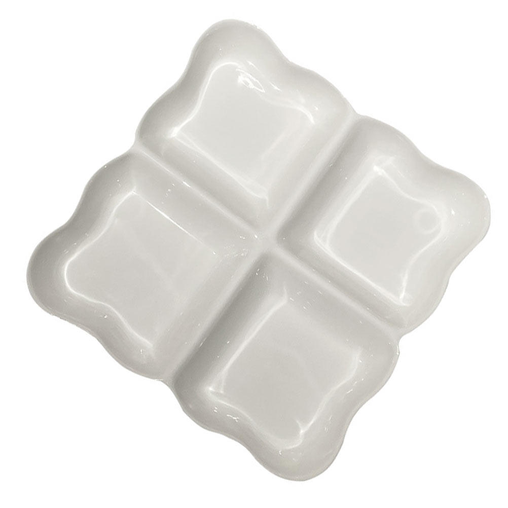 4-Compartment Ceramic Snack Di - Food Storage Home のレビューと価格