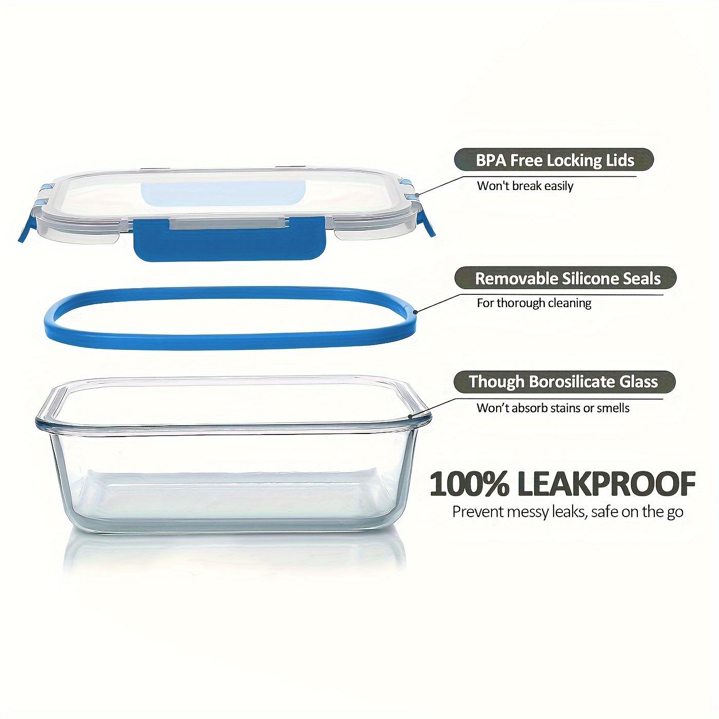 17pcs Glass Food Storage Conta - Glass Meal Prep Container のレビューと価格