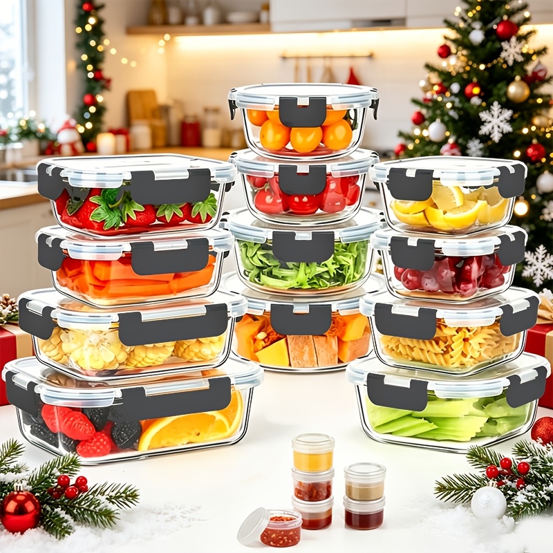 17pcs Glass Food Storage Conta - Glass Meal Prep Container のレビューと価格