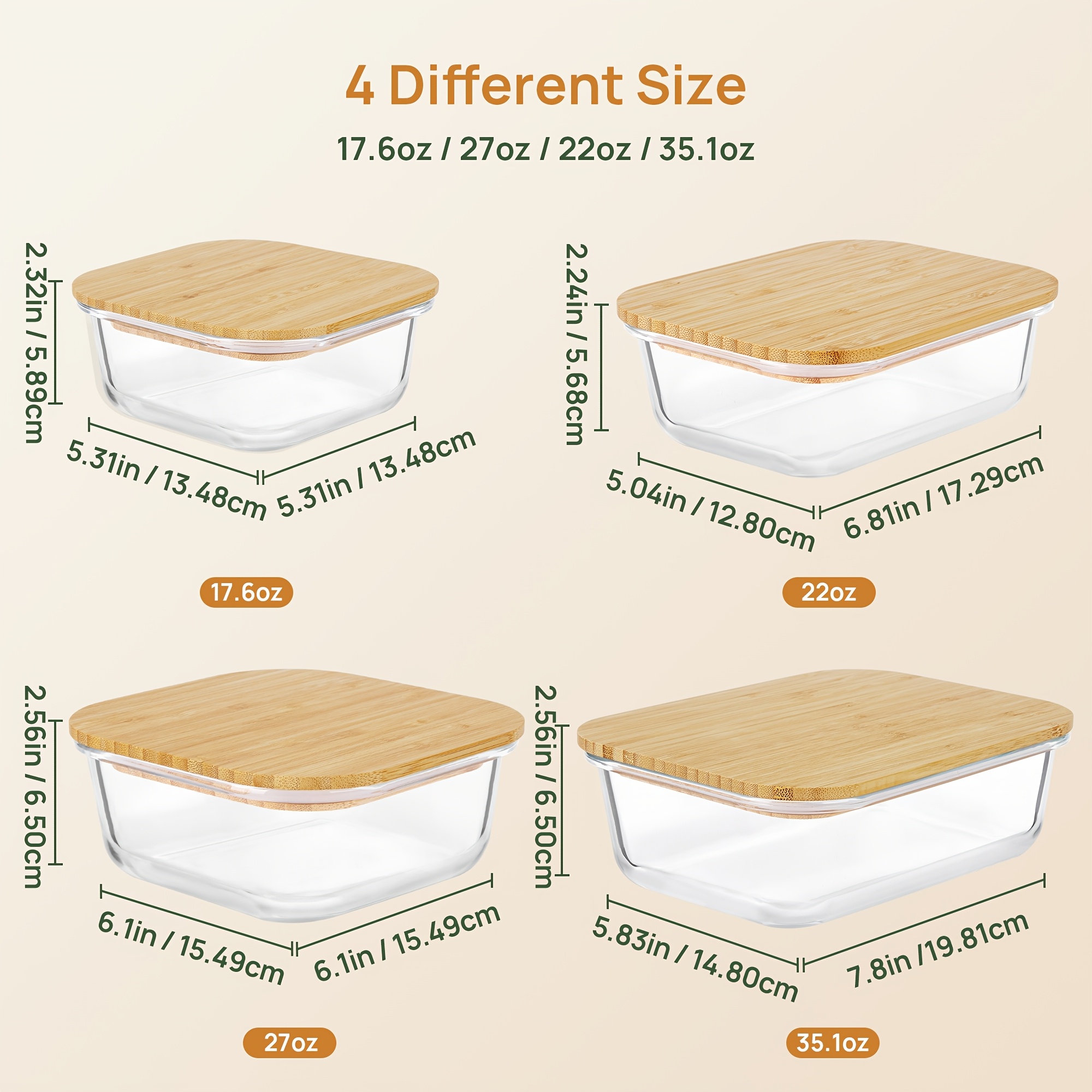 8pcs(4pcs Containers And 4pcs  - Food Storage Lunch Box のレビューと価格
