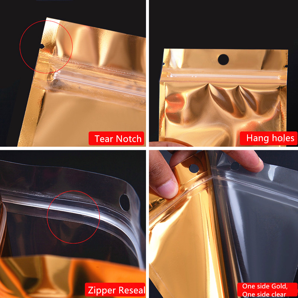 100pcs One Side Transparent Go - Food Storage Bags Zip Lock Pouch のレビューと価格