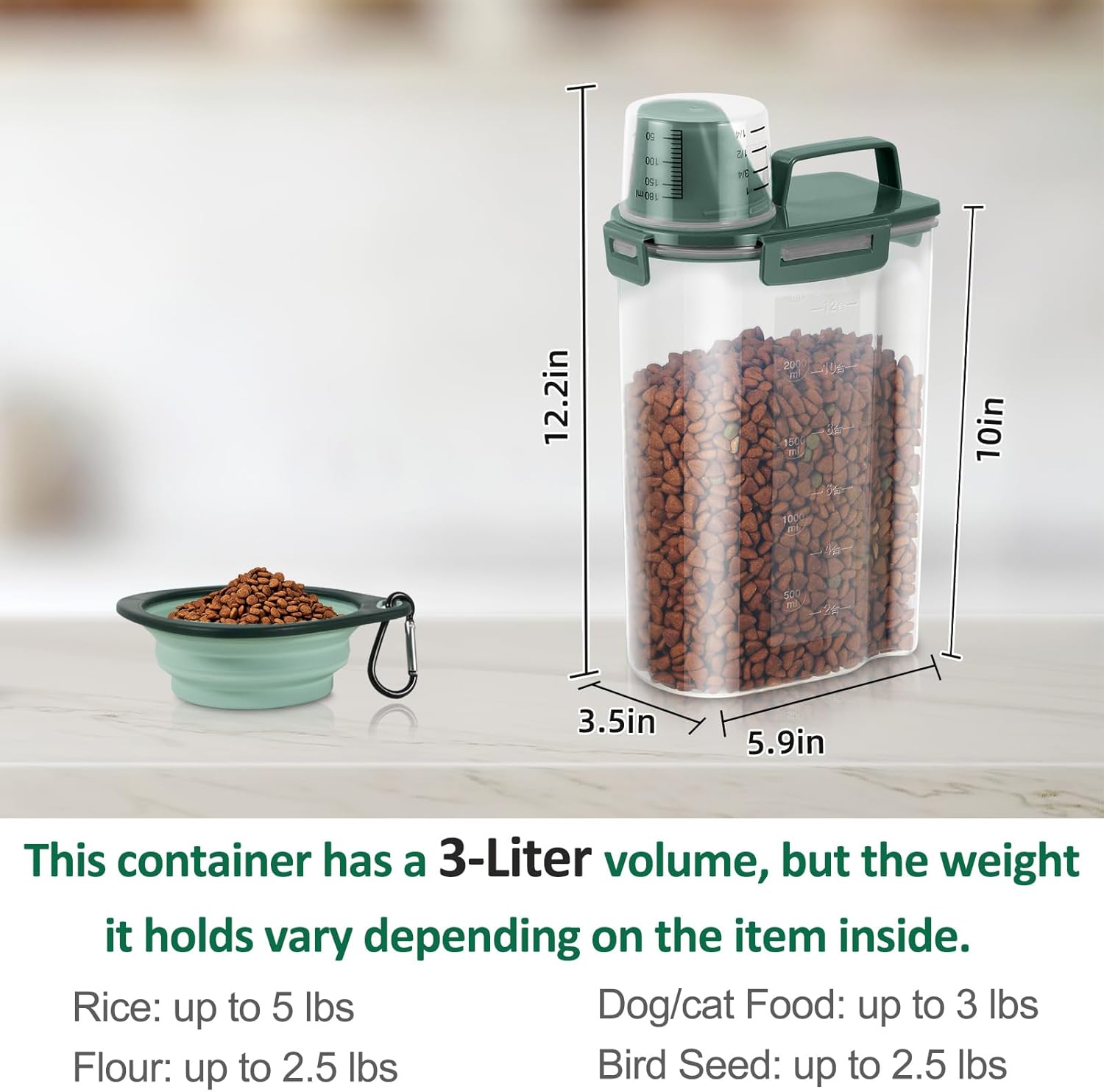 3Lbs Pet Food Storage Containe - Food Storage Dispenser のレビューと価格