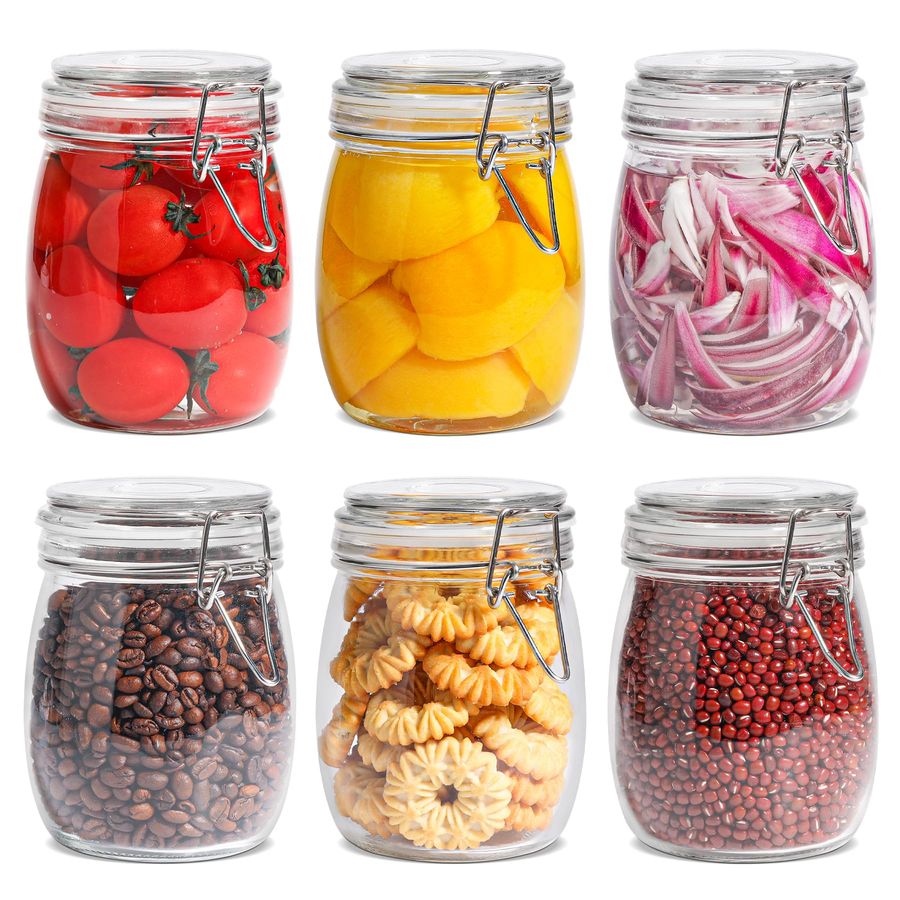25oz Airtight Glass Canisters  - Food Storage Jar Set のレビューと価格
