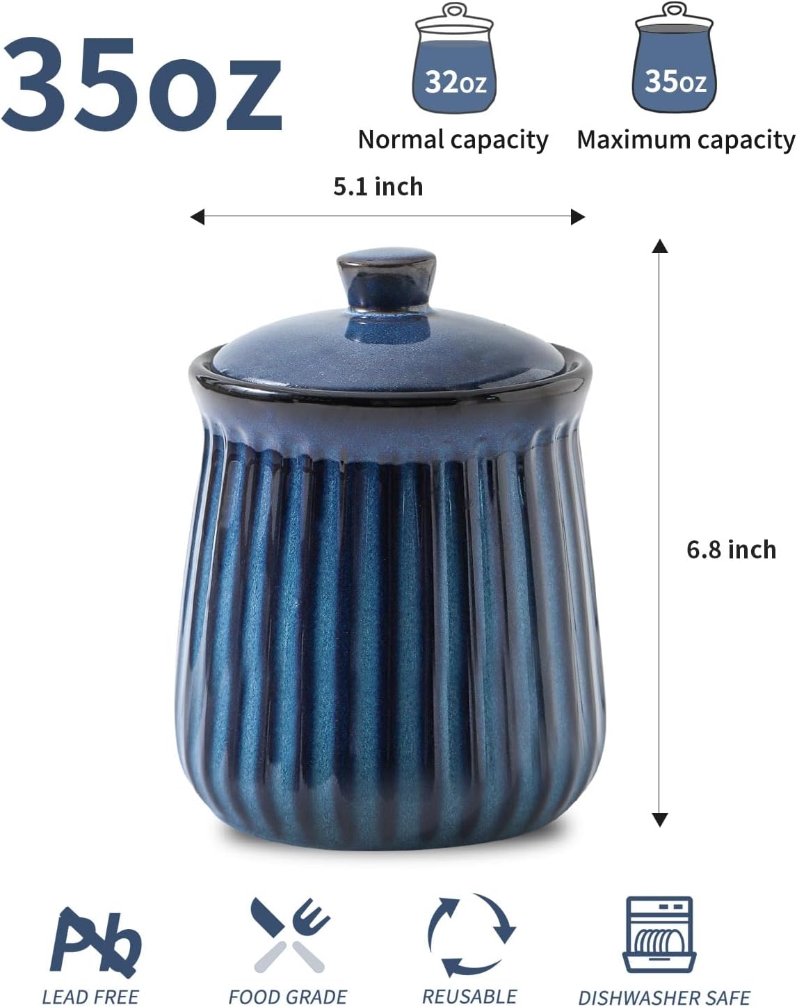 Ceramic Storage Containers, 35 - Food Storage Airtight のレビューと価格