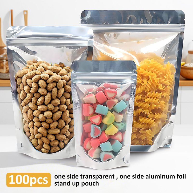 100pcs One Side Aluminum Foil  - Food Storage Bags Zip Lock Pouch のレビューと価格