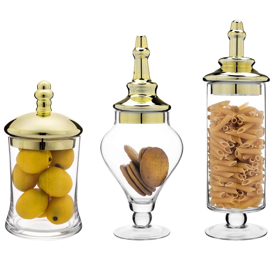 3 Piece Set Antique Clear Glas - Food Storage Glass Set のレビューと価格