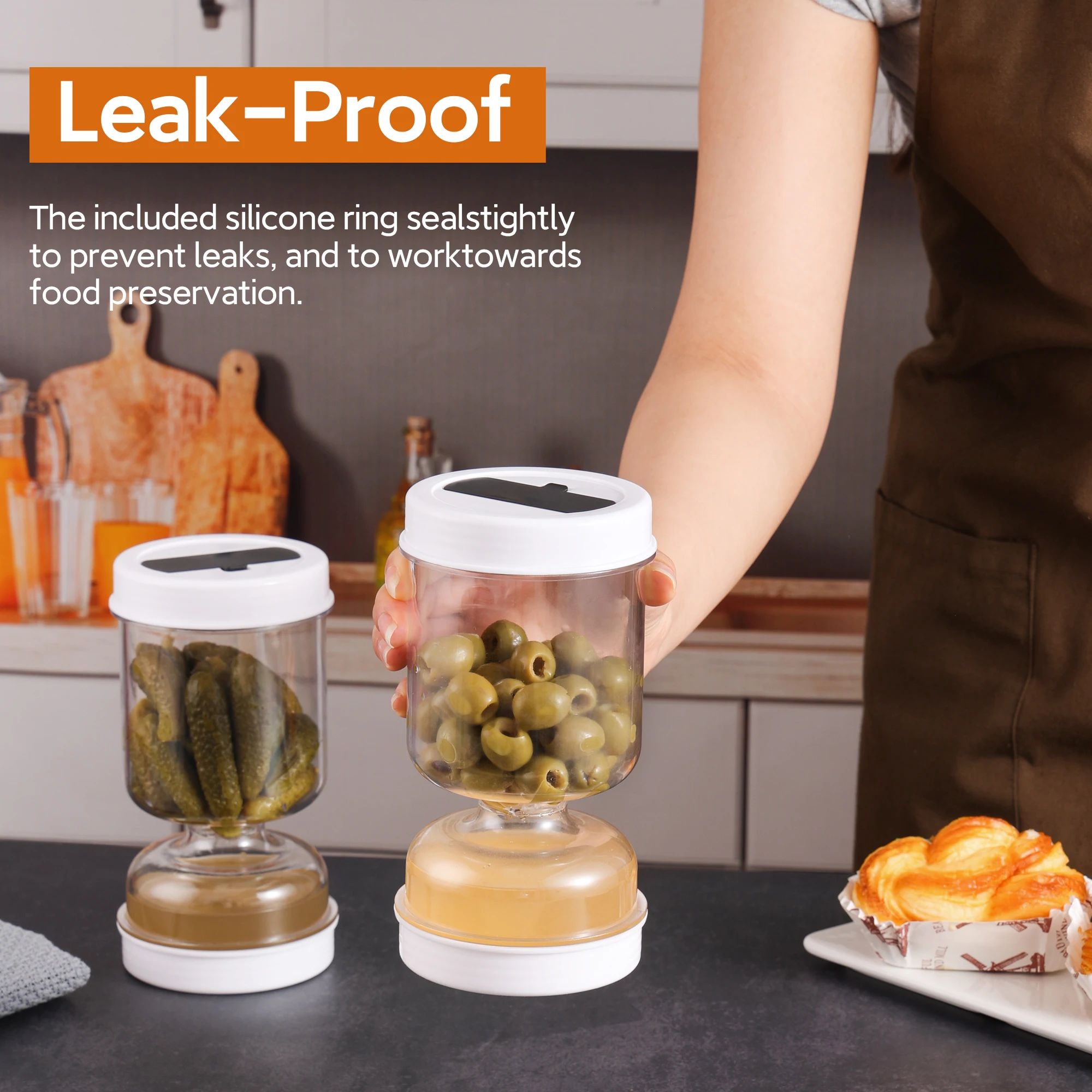 Pickle Olive Hourglass Jar Dry - Food Storage Dispenser のレビューと価格