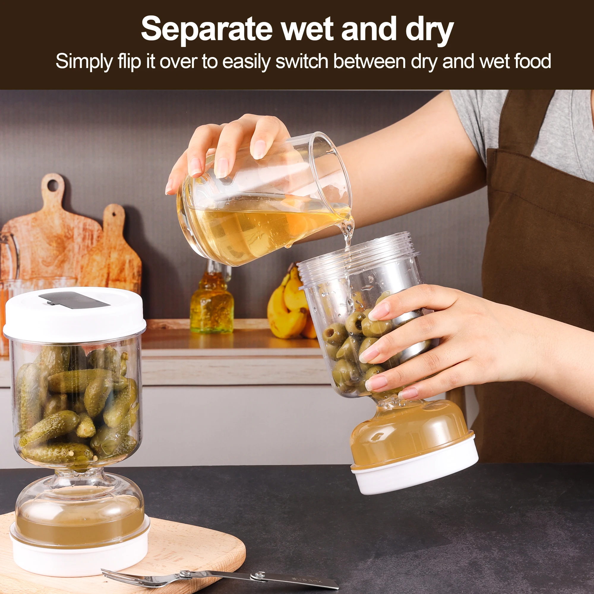 Pickle Olive Hourglass Jar Dry - Food Storage Dispenser のレビューと価格