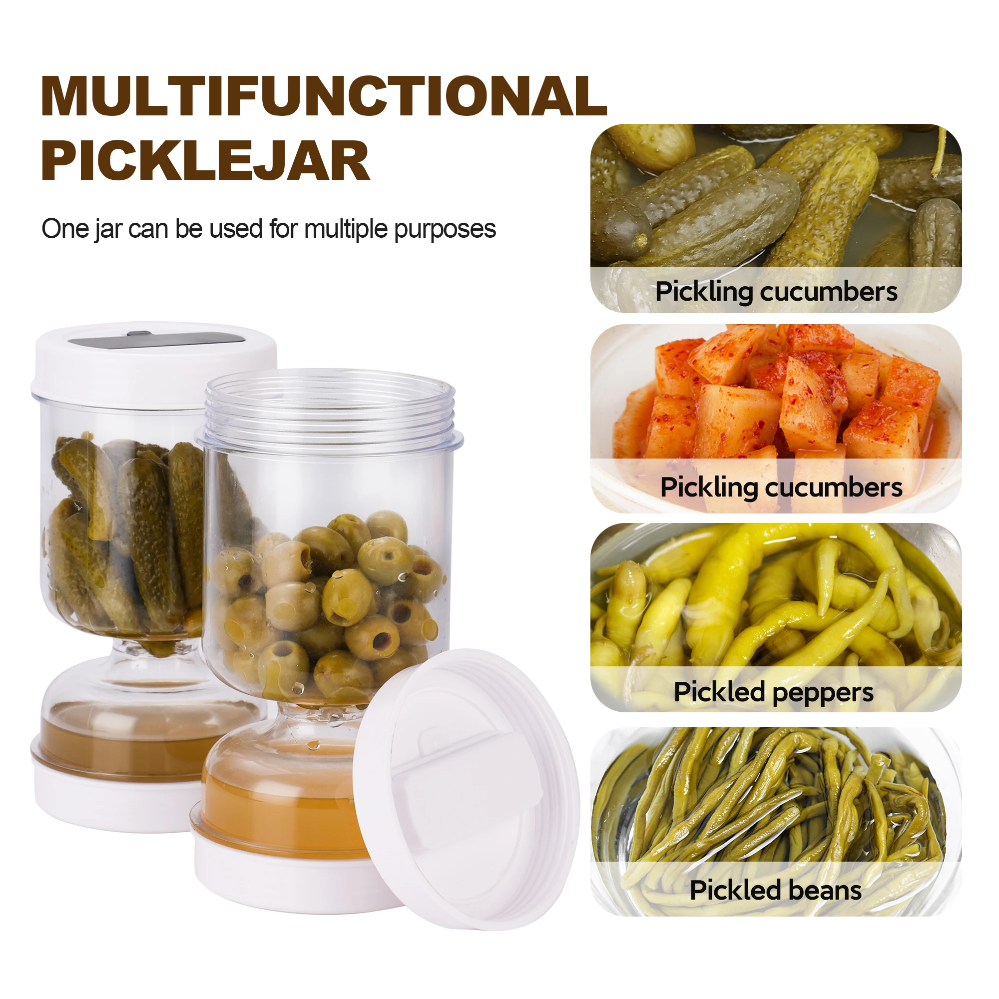Pickle Olive Hourglass Jar Dry - Food Storage Dispenser のレビューと価格