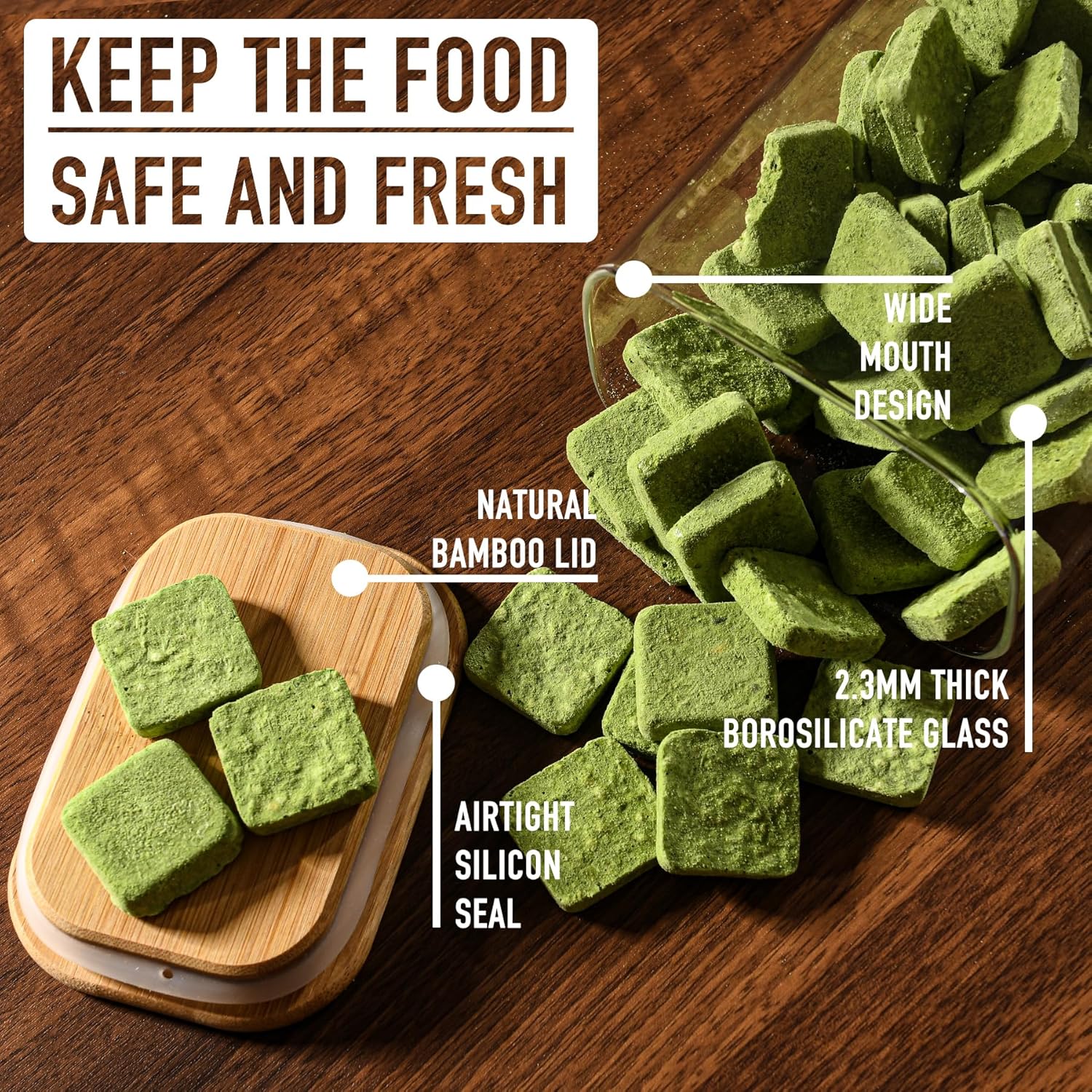 37oz Rectangle Airtight Glass  - Food Storage Jar Set のレビューと価格