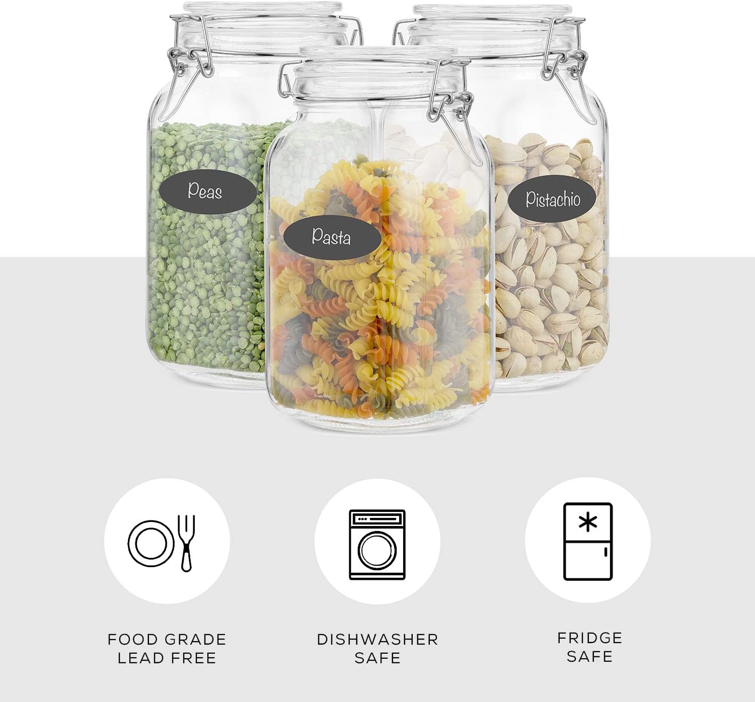 Airtight Glass Jars with Lids  - Food Storage Silicone のレビューと価格