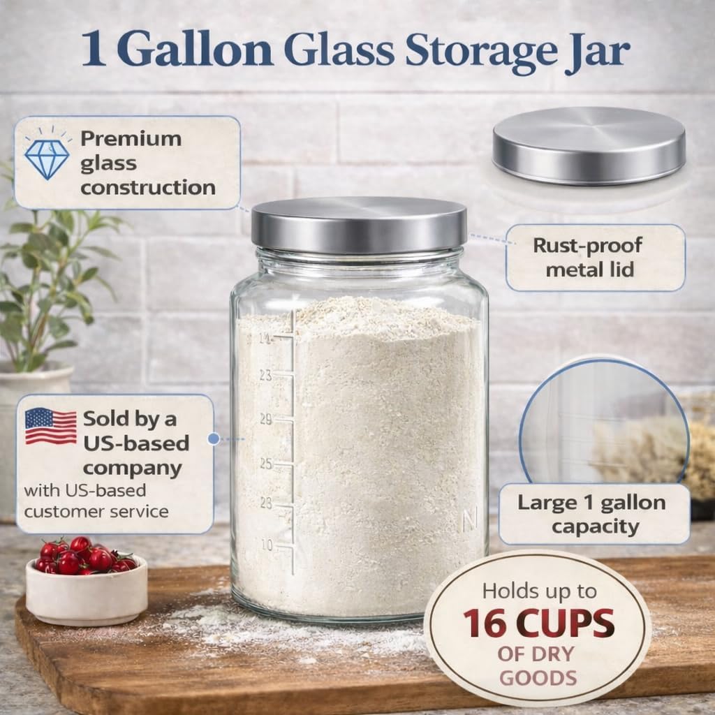 Extra Large    Jar - 1 Gallon  - Food Storage Airtight のレビューと価格