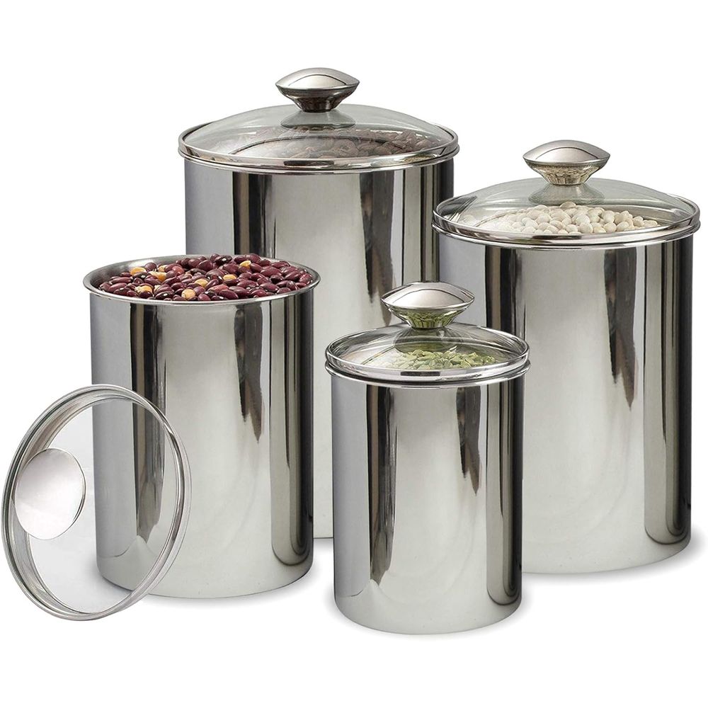 4-Piece Stainless Steel Food S - Food Storage Glass Set のレビューと価格