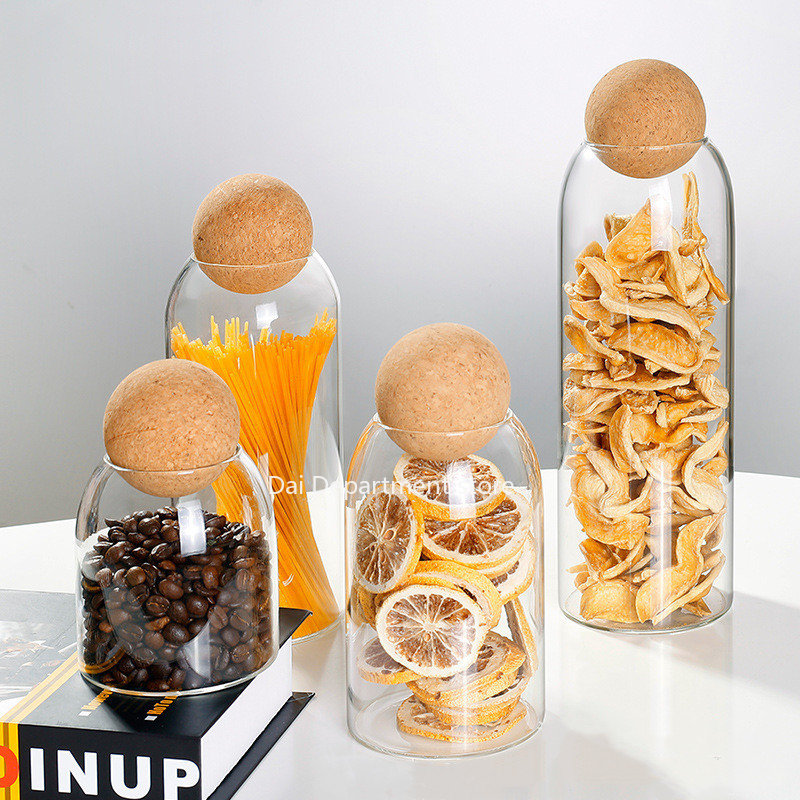 Clear Practical Wood Cork Glas - Food Storage Practices のレビューと価格