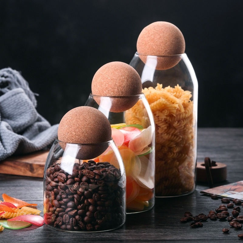 Clear Practical Wood Cork Glas - Food Storage Practices のレビューと価格