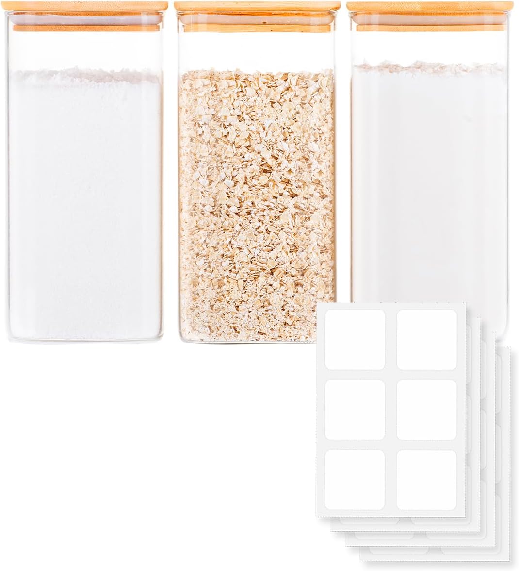 Glass Food Storage Jars with A - Food Storage Airtight のレビューと価格