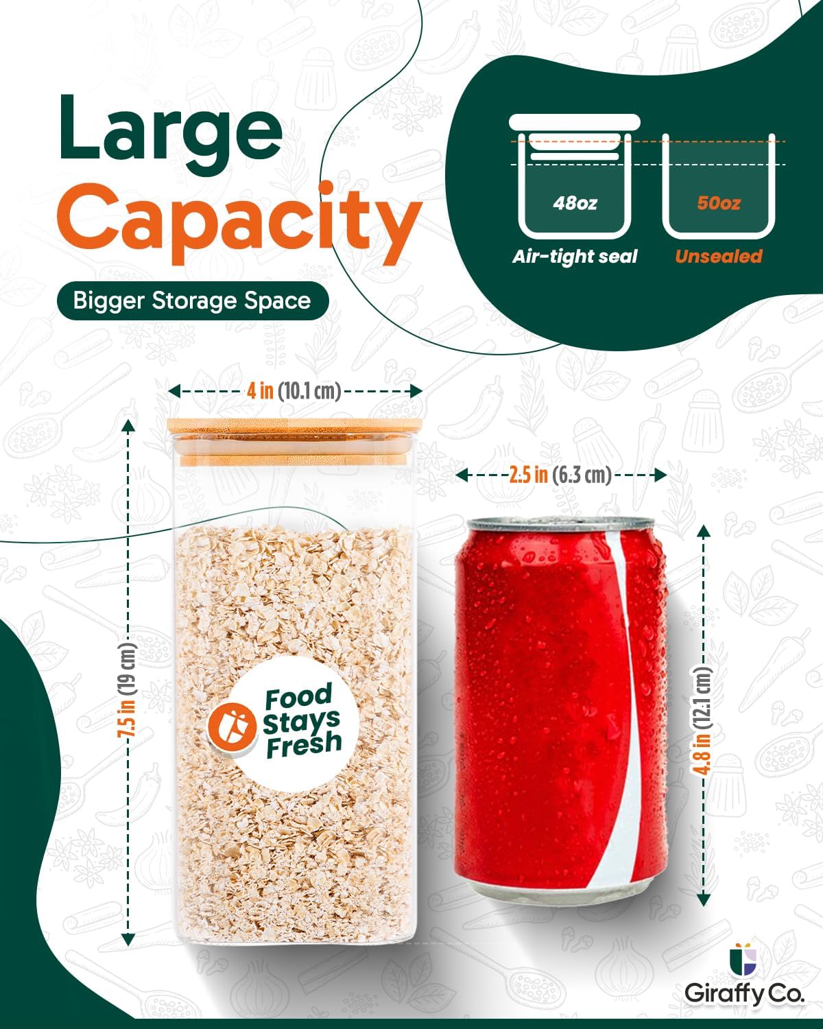Glass Food Storage Jars with A - Food Storage Airtight のレビューと価格
