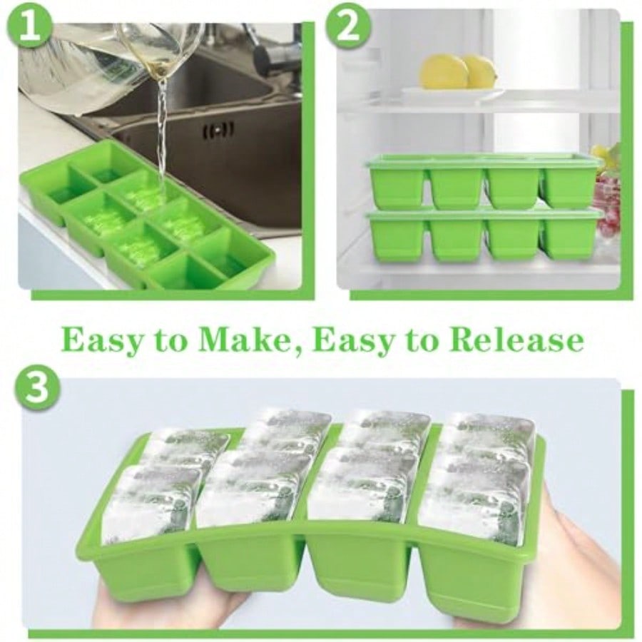 Ice Trays For Freezer With Lid - Food Storage Silicone のレビューと価格