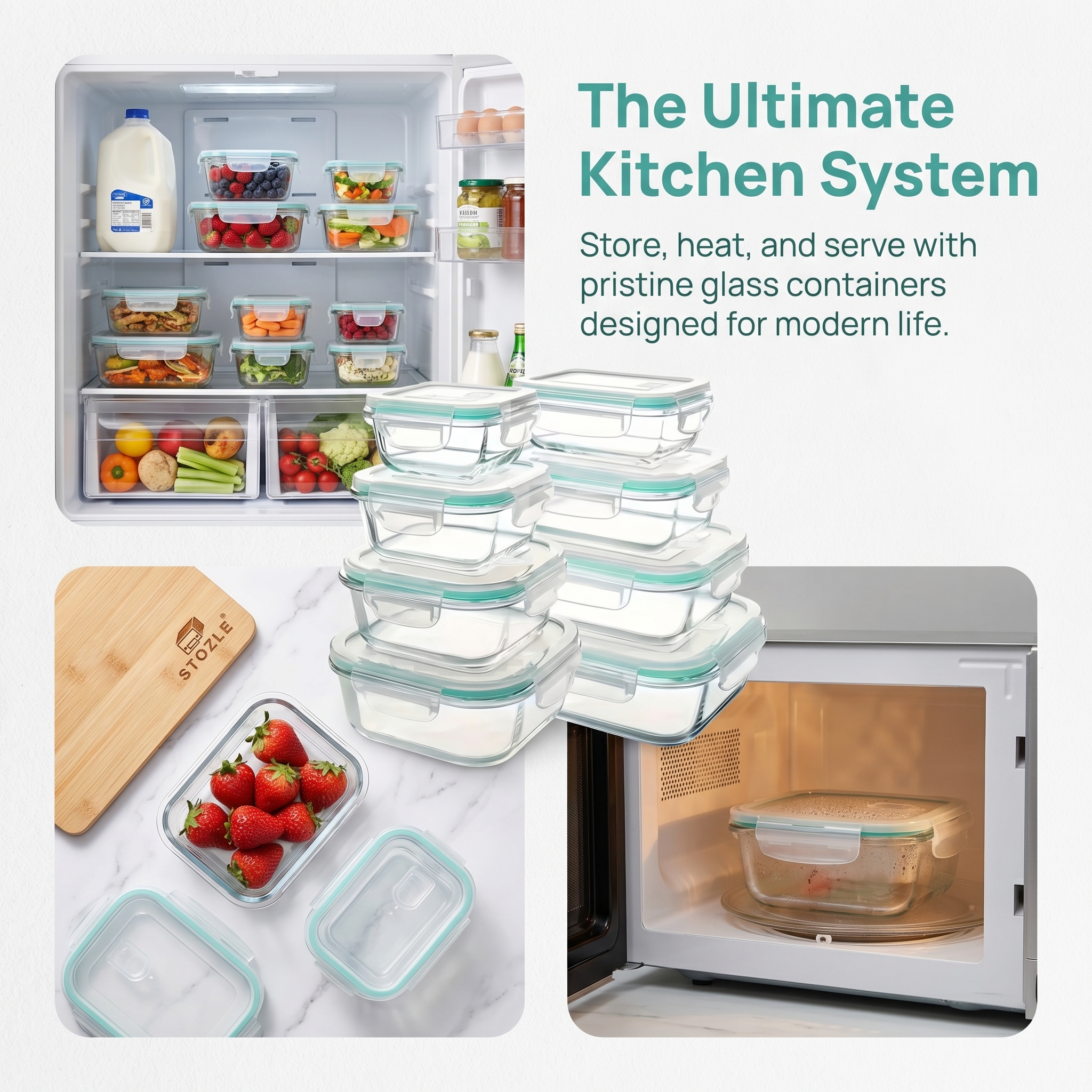 A set of 8 food storage contai - Food Storage Glass Set のレビューと価格
