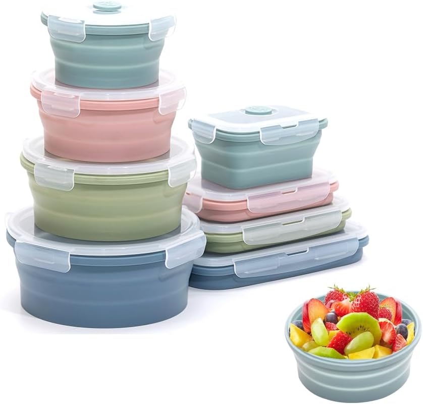 Collapsible Silicone Food Stor - Food Storage Jar Set のレビューと価格