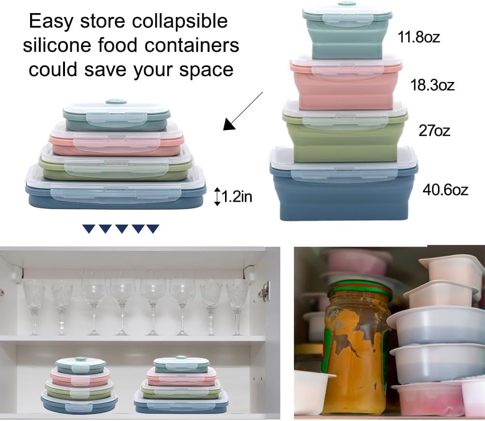 Collapsible Silicone Food Stor - Food Storage Jar Set のレビューと価格