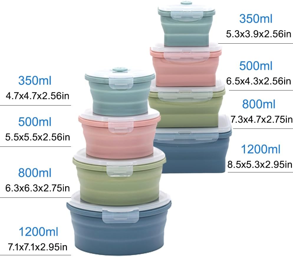 Collapsible Silicone Food Stor - Food Storage Jar Set のレビューと価格