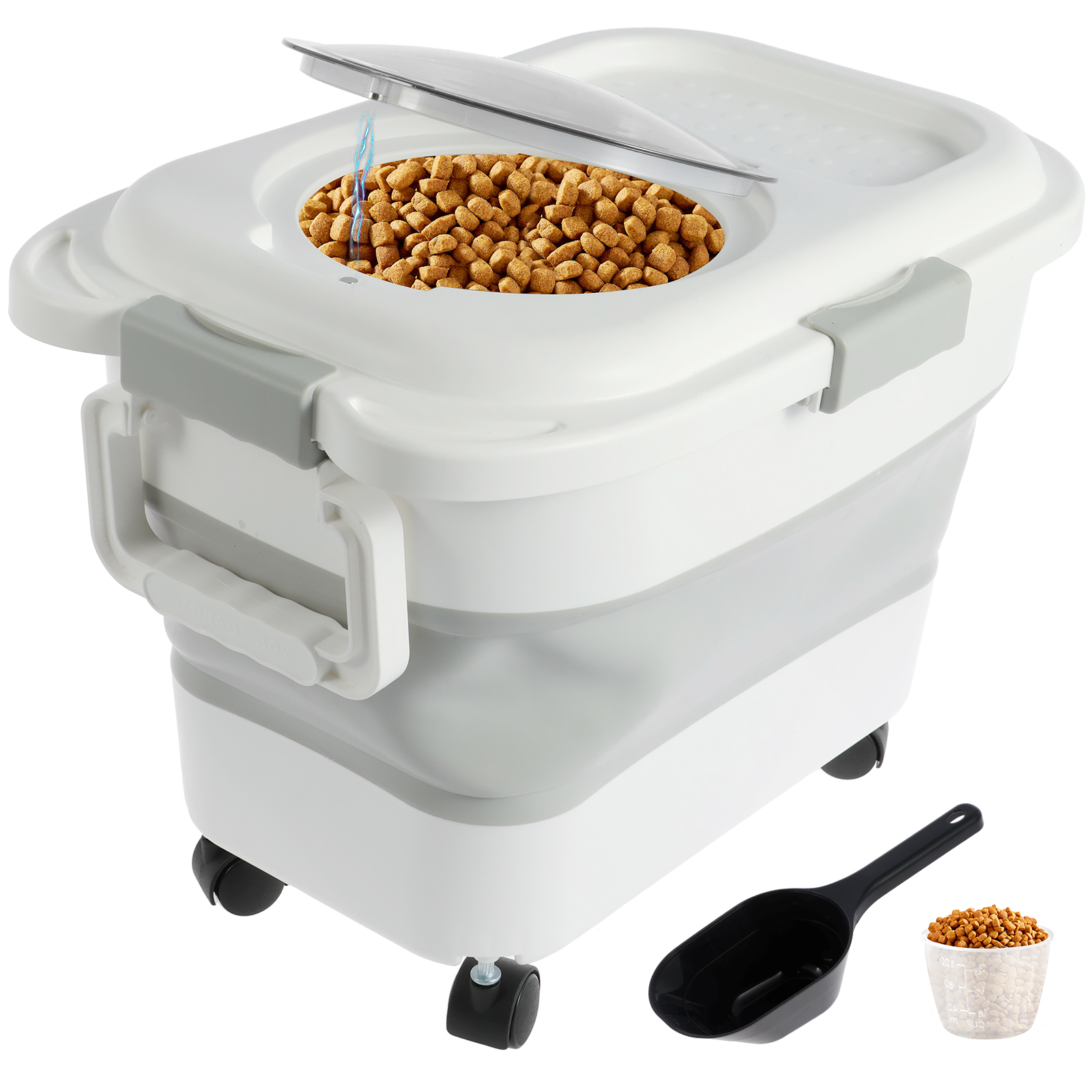Collapsible Pet Food Storage C - Food Storage On Wheels のレビューと価格