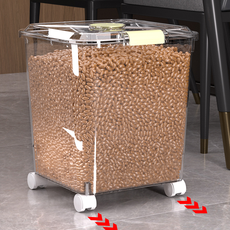 Large Capacity Transparent Dog - Food Storage On Wheels のレビューと価格