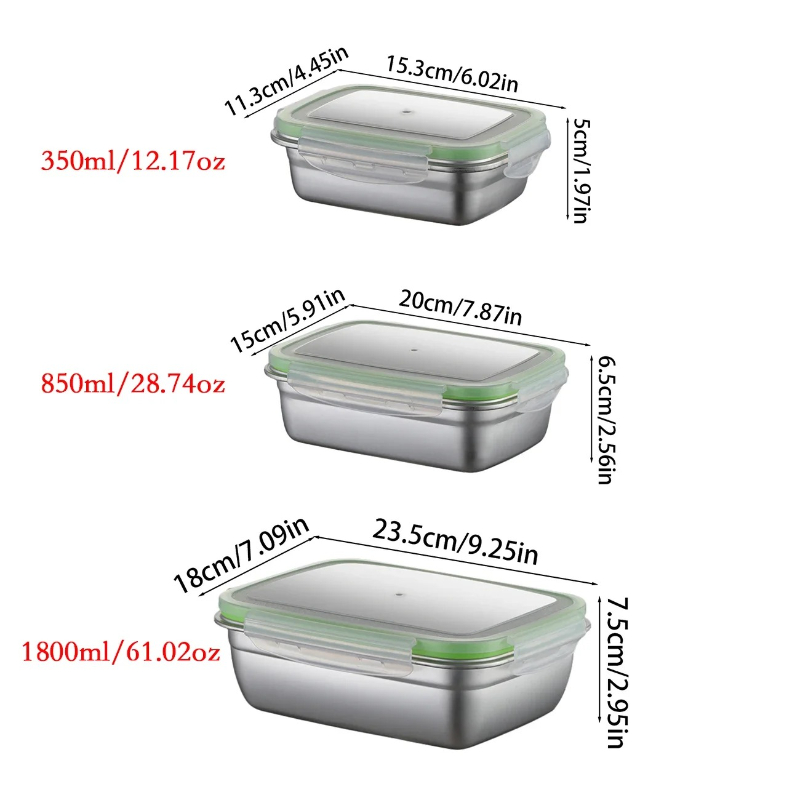 304 Stainless Steel Lunch Box  - Food Storage Jar Set のレビューと価格