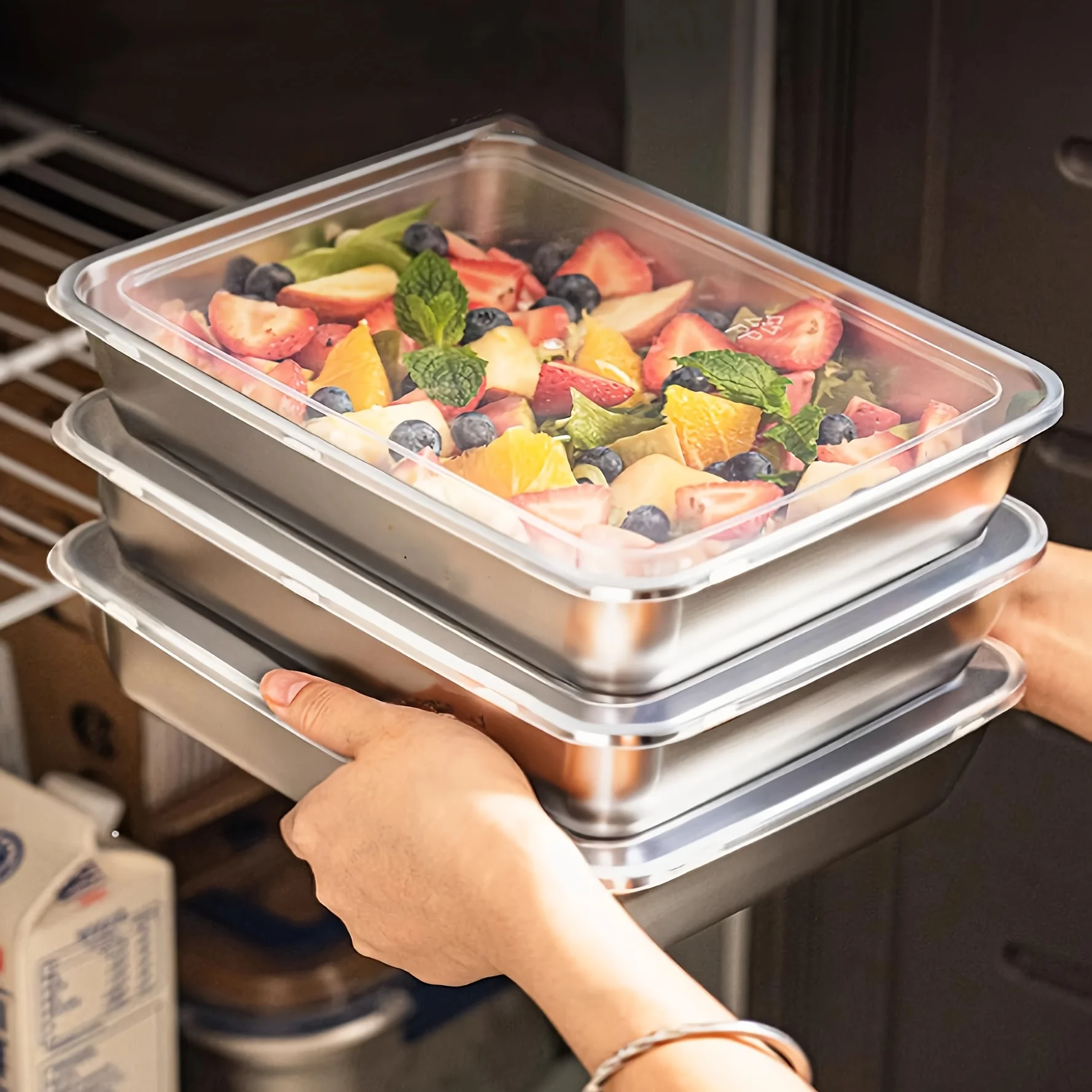 3pcs Stainless Steel Food Cont - Food Storage Lunch Box のレビューと価格