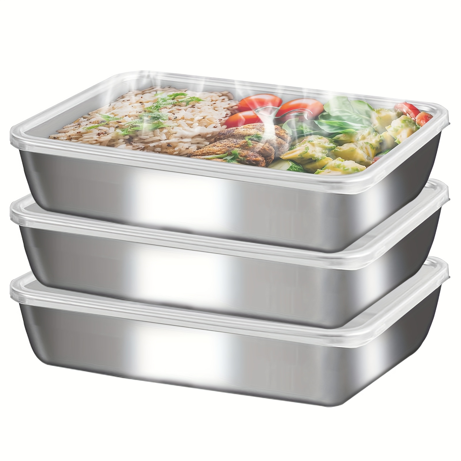 3pcs Stainless Steel Food Cont - Food Storage Lunch Box のレビューと価格