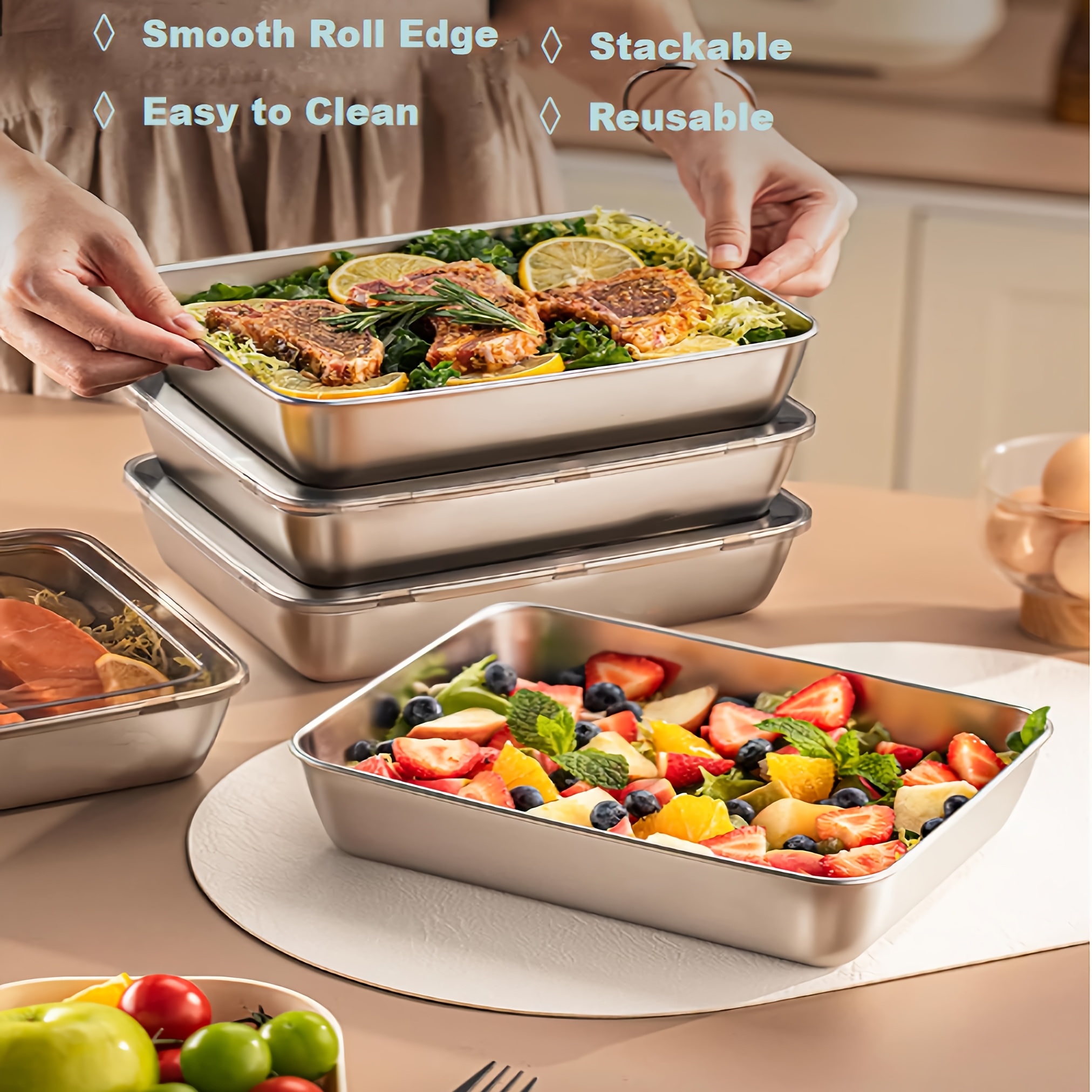 3pcs Stainless Steel Food Cont - Food Storage Lunch Box のレビューと価格