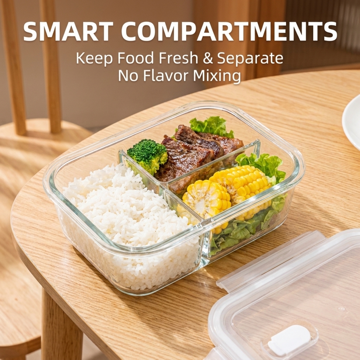 Premium White Glass Food Conta - Glass Meal Prep Container のレビューと価格