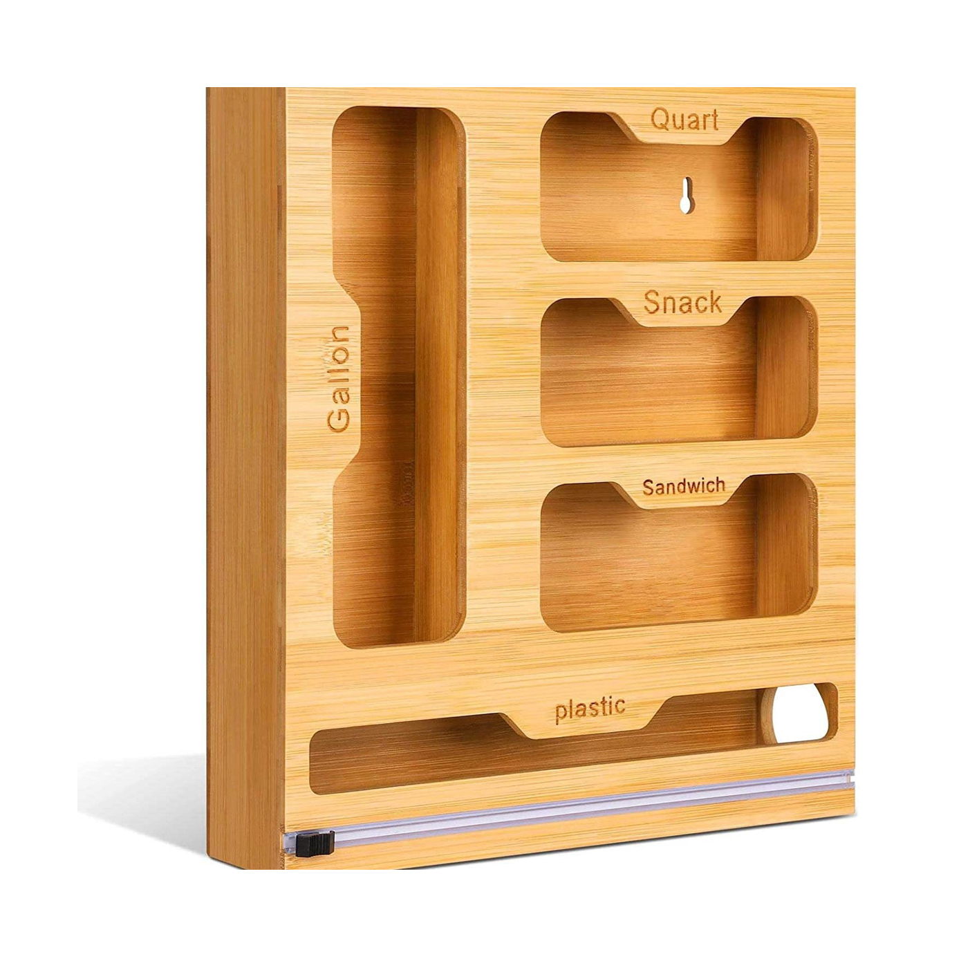 Bamboo Ziplock Food Bag Holder - Food Storage Dispenser のレビューと価格