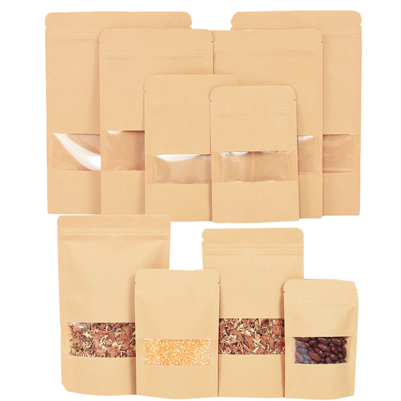 20/50pcs Kraft Paper Zip Lock  - Food Storage Bags Zip Lock Pouch のレビューと価格