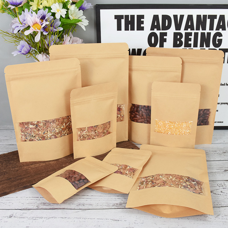 20/50pcs Kraft Paper Zip Lock  - Food Storage Bags Zip Lock Pouch のレビューと価格