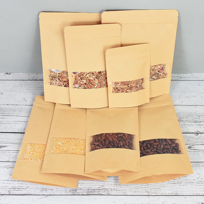 20/50pcs Kraft Paper Zip Lock  - Food Storage Bags Zip Lock Pouch のレビューと価格