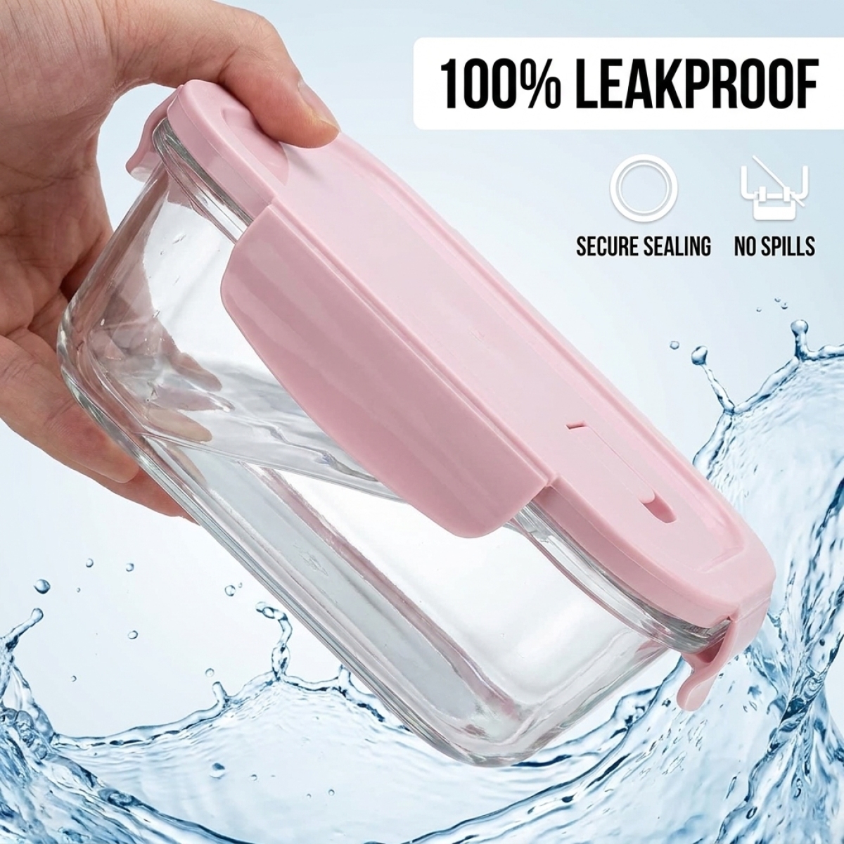 Hot Sale Pink Glass Bow–Secure - Glass Meal Prep Container のレビューと価格