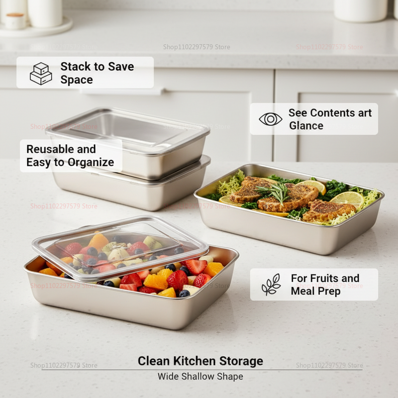 Plate Stainless Steel Food Con - Food Storage Boxes With Lids のレビューと価格