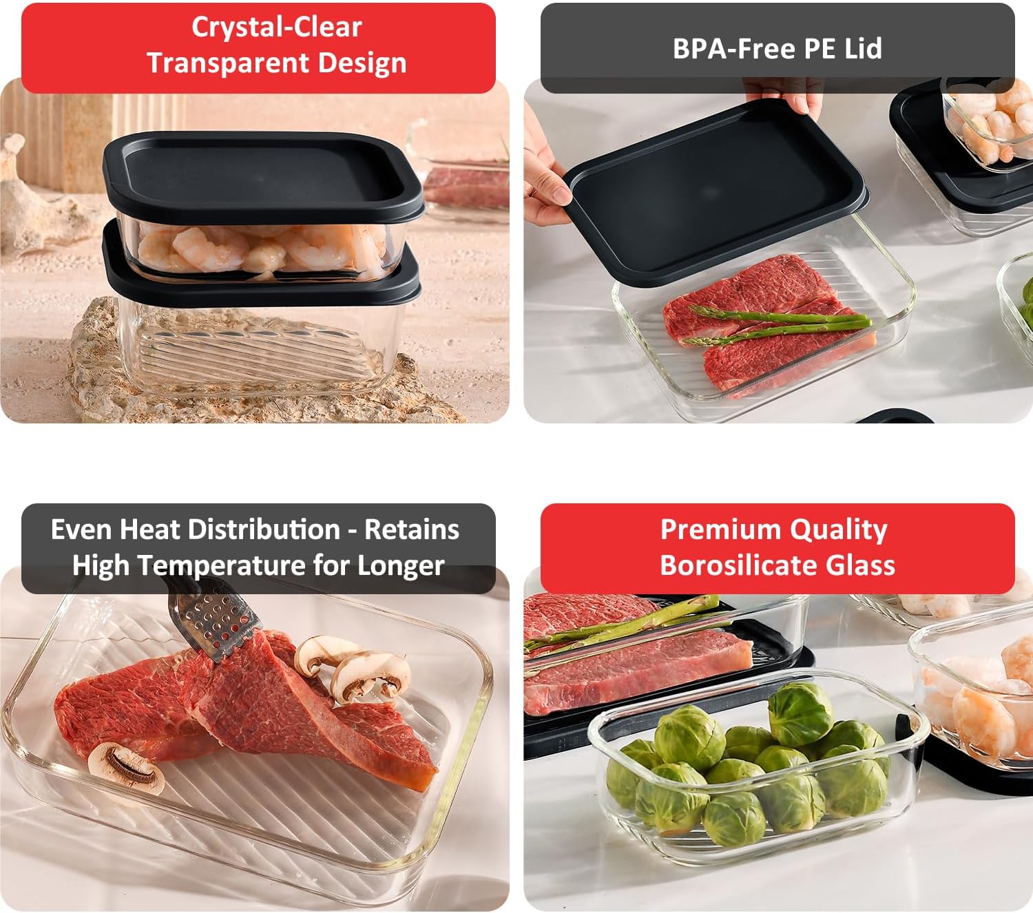 7 Pack Glass Meal Prep Contain - Glass Meal Prep Container のレビューと価格