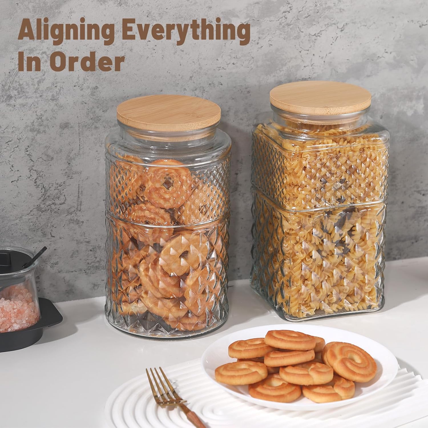 0.7Gallon/2600ml Glass Cookie  - Food Storage Jar Set のレビューと価格