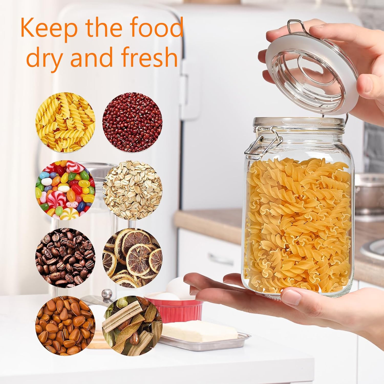 Clear Food Storage Jars 50oz S - Food Storage Jar Set のレビューと価格