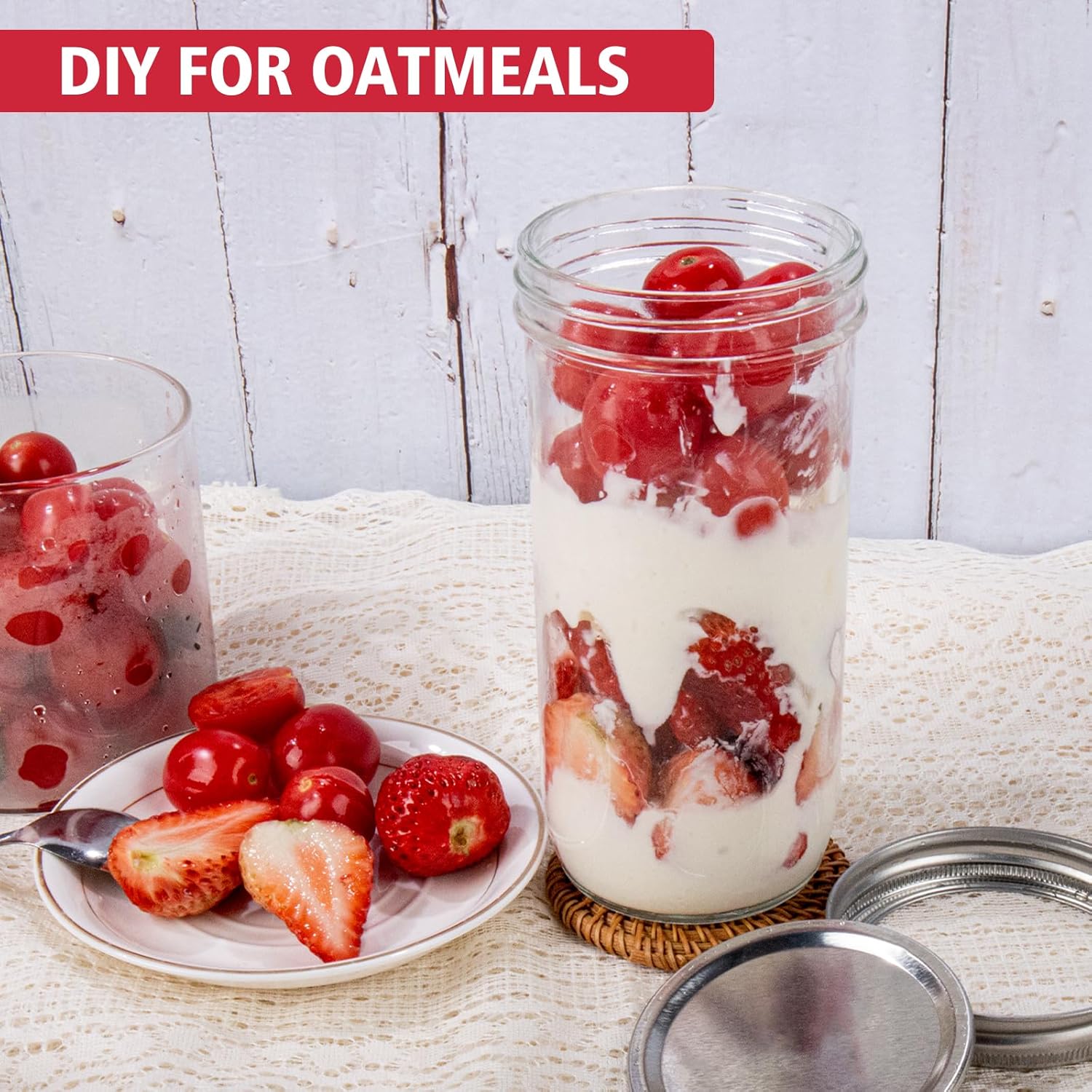 Jars Wide Mouth 6 Pack, 24oz G - Food Storage Airtight のレビューと価格