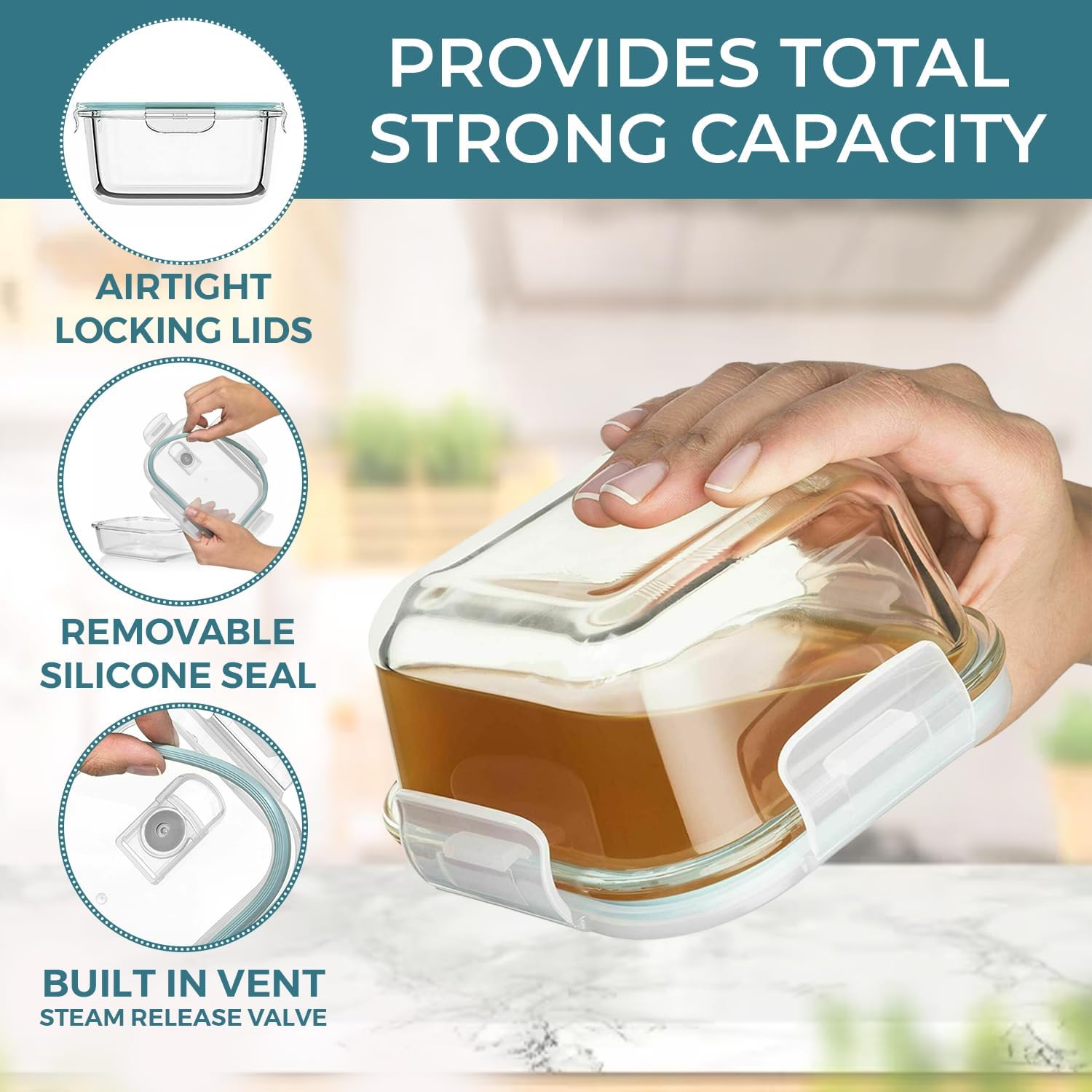 24 Pc Airtight Glass Food Stor - Glass Meal Prep Container のレビューと価格