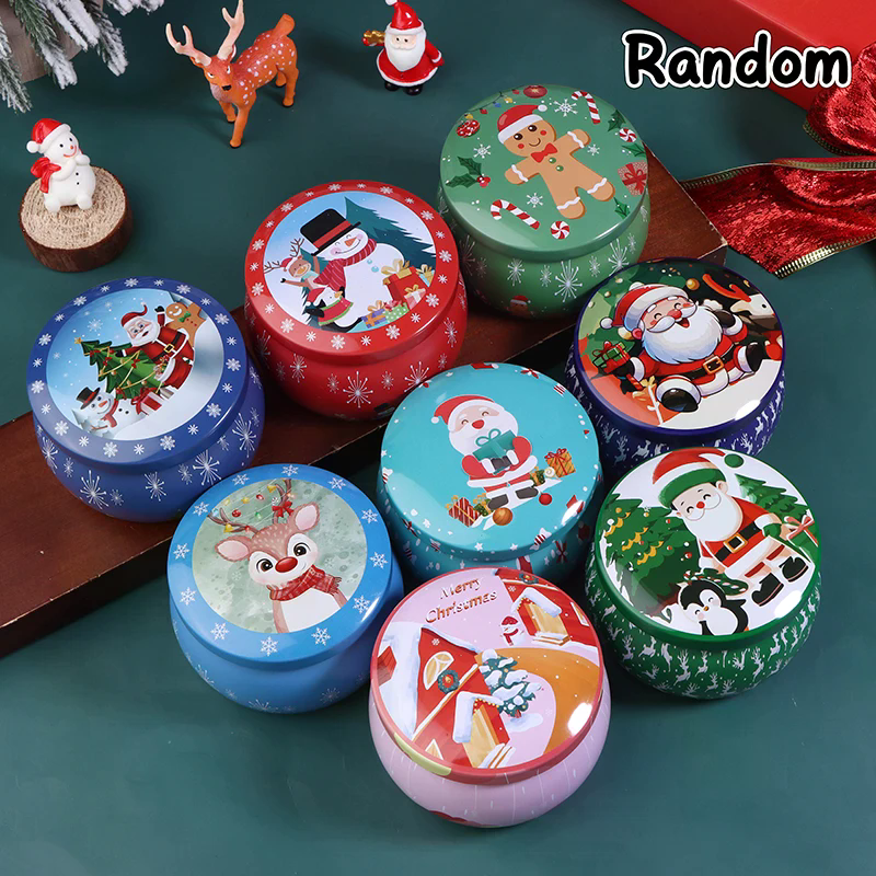 1Pcs Christmas Tinplate Round  - Food Storage Boxes With Lids のレビューと価格