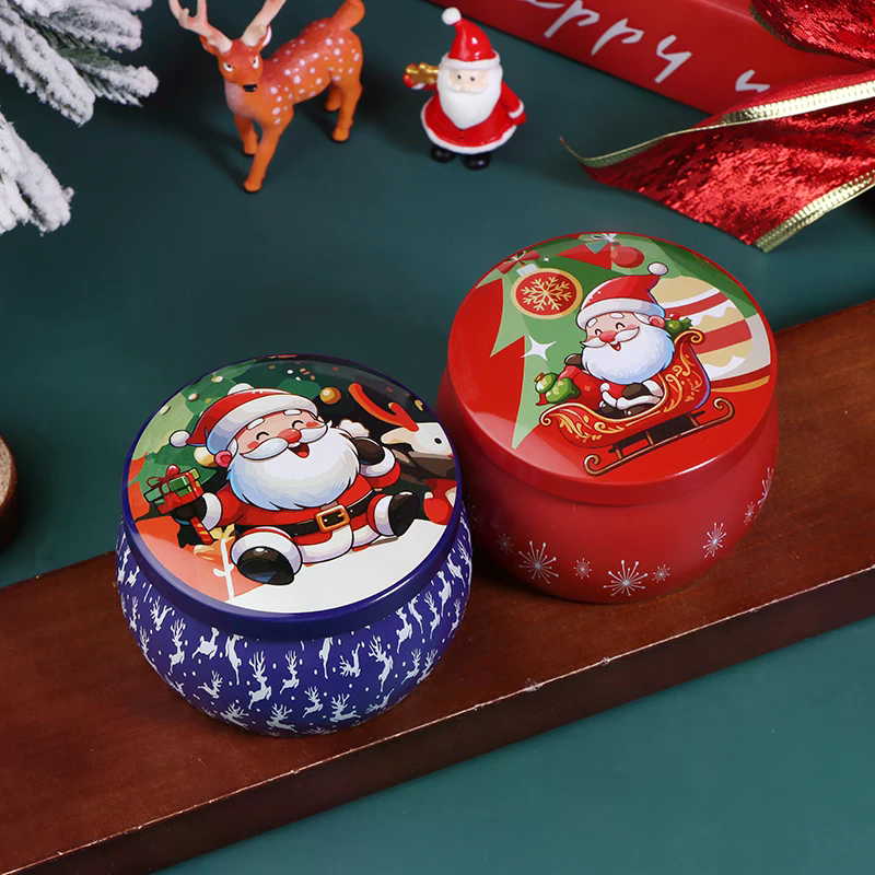 1Pcs Christmas Tinplate Round  - Food Storage Boxes With Lids のレビューと価格