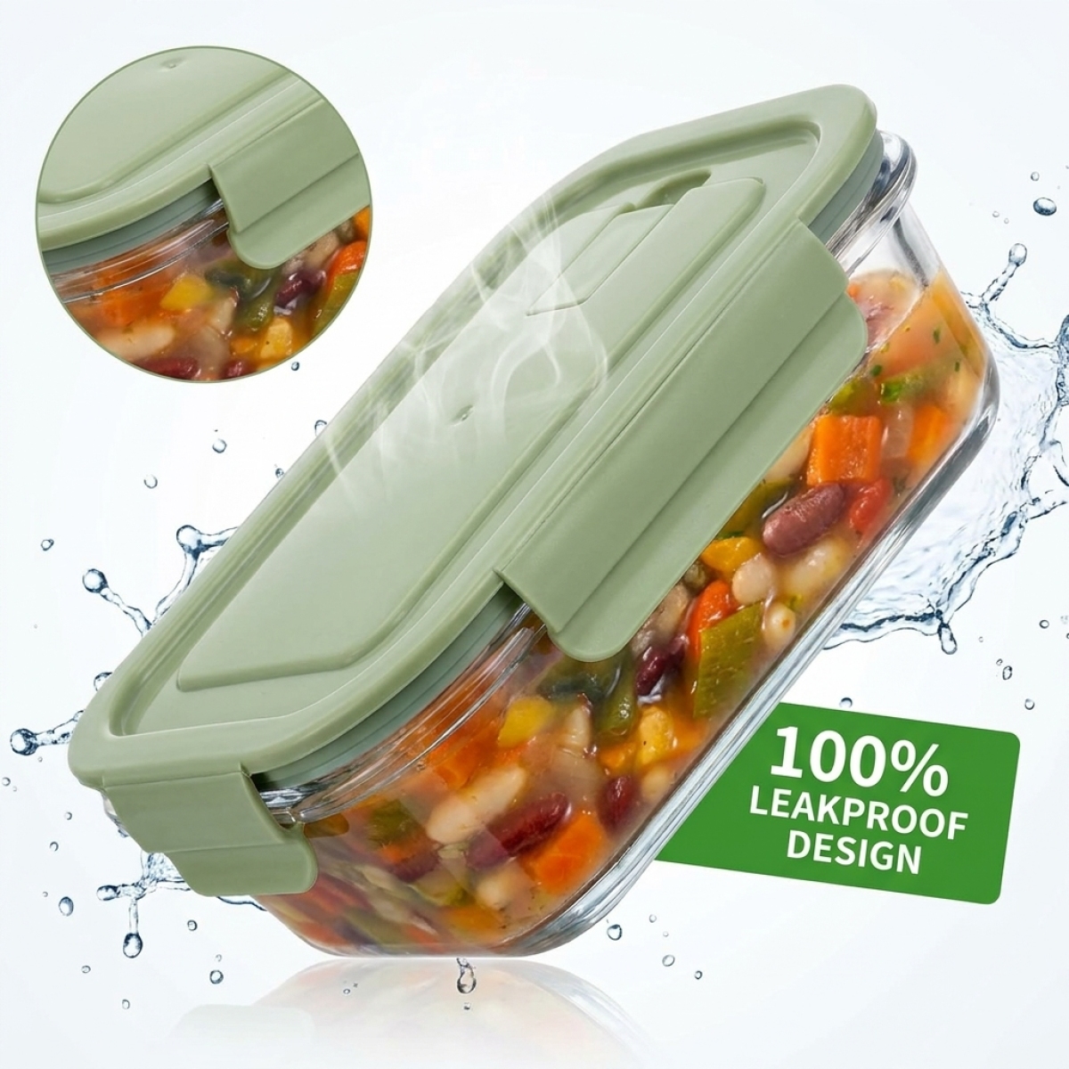 High Borosilicate Glass Lunch  - Glass Meal Prep Container のレビューと価格