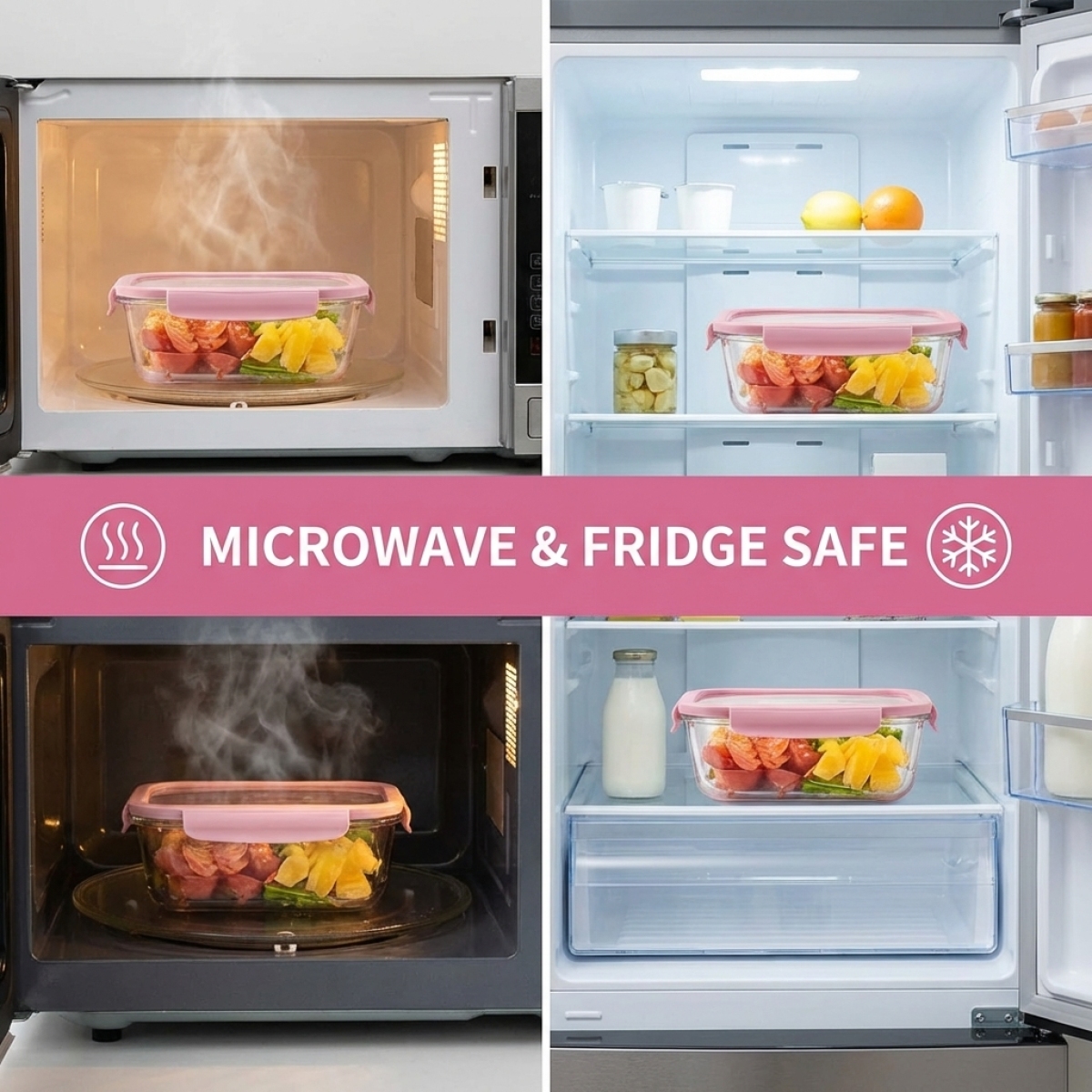 Cute Pink Glass Food Container - Glass Meal Prep Container のレビューと価格