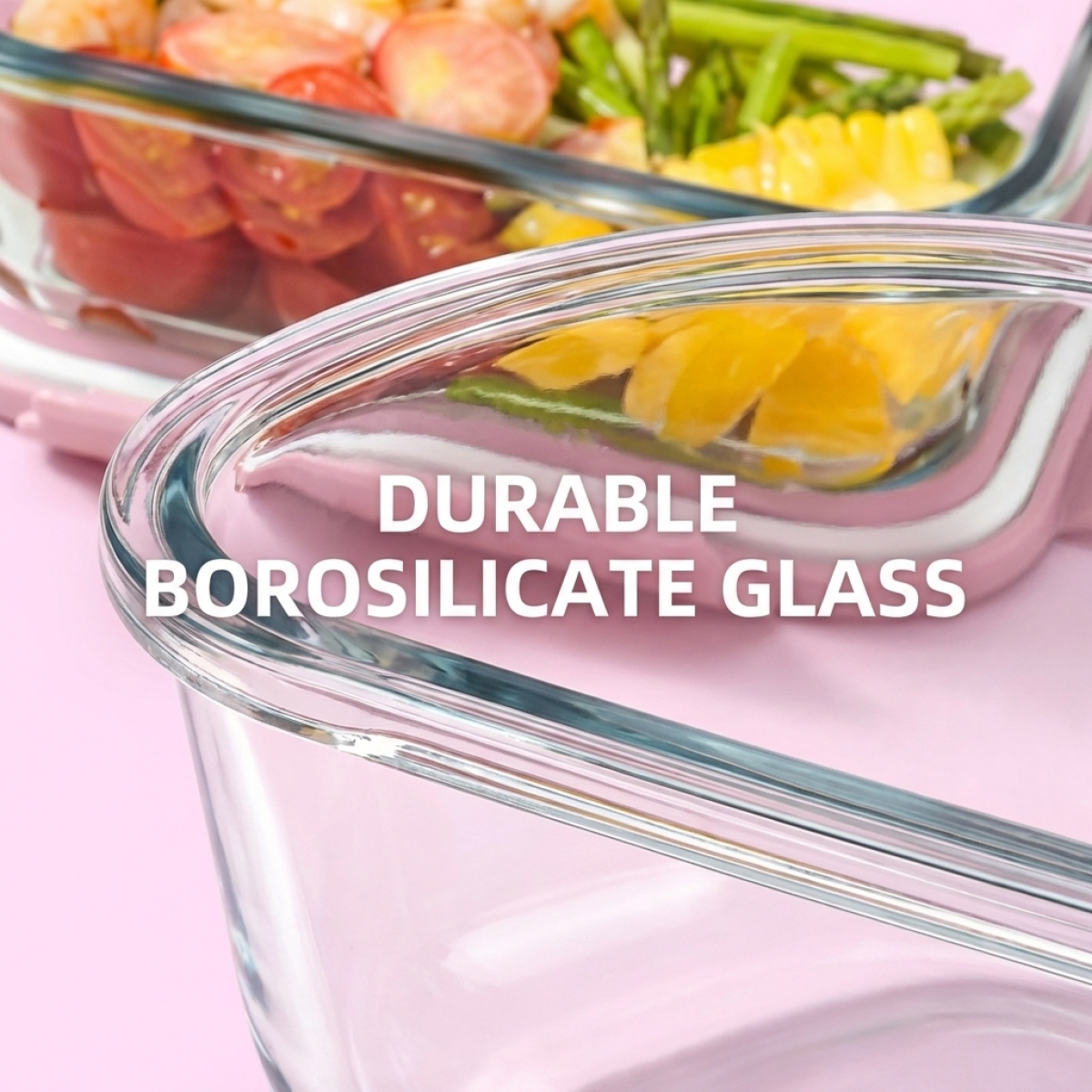 Cute Pink Glass Food Container - Glass Meal Prep Container のレビューと価格